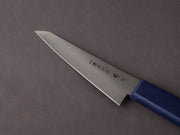 Kanehide - Bessaku - Stainless Steel - 150mm Honesuki Kaku - Blue Elastomer Handle - Left
