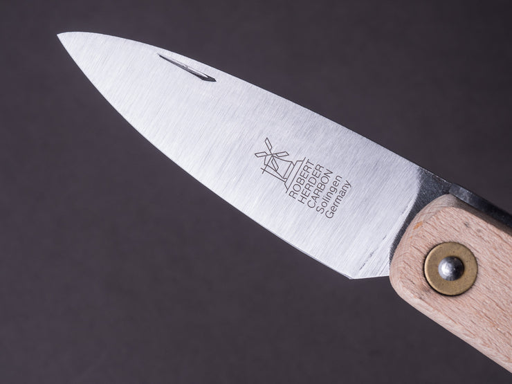 Windmühlenmesser - 80mm Farmer's Knife - Lierenaar - Carbon - Copper & Beechwood Handle
