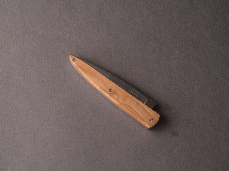 Arbalète - Lisse - 95mm Folding Knife - Spring System - Olive Handle