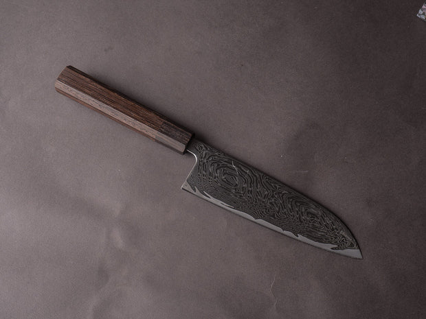 Hitohira - Futana - Nickel Damascus - 170mm Santoku - Tagayasan Handle