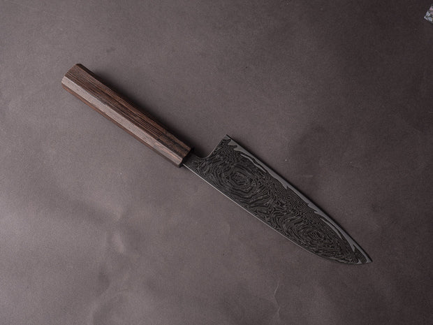 Hitohira - Futana - Nickel Damascus - 170mm Santoku - Tagayasan Handle