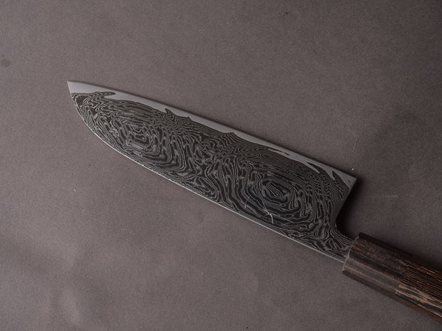 Hitohira - Futana - Nickel Damascus - 170mm Santoku - Tagayasan Handle