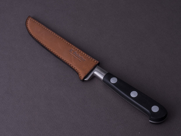 K Sabatier - Authentique 1834 - Stainless - 5" Boning Knife - Western Handle - Leather Sheath