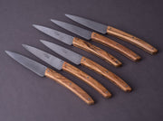 BJB - Thiers  Champagne - Steak/Table Knives - Set of 6 - Olive Wood