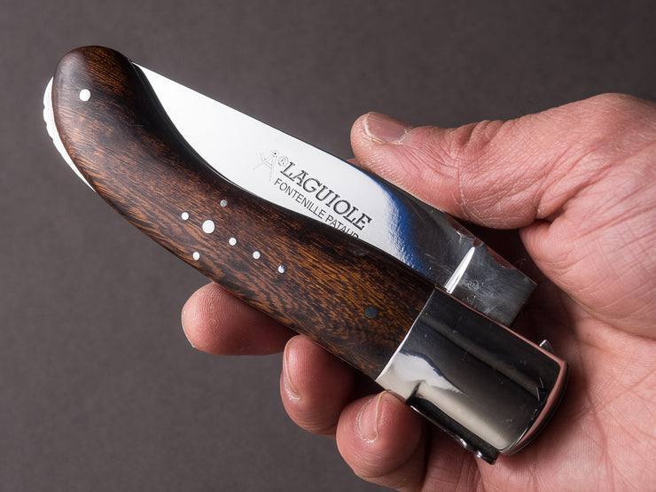 Fontenille-Pataud - Folding Knife - Laguiole Sport - Ironwood - Lock Back - 130mm - Mirror Polished