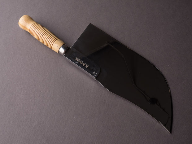 K Sabatier - Curved Leaf Cleaver- Stainless - 12" No. 24 - Boxwood Handle - Mirror Polished