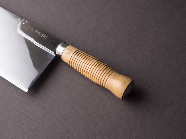 K Sabatier - Straight Leaf Cleaver - Stainless - No. 2 950g - Boxwood Handle - Mirror Polished