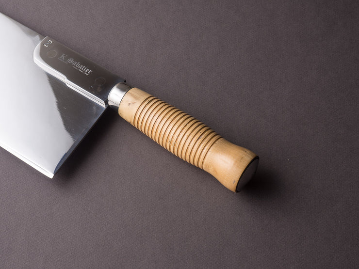 K Sabatier - Straight Leaf Cleaver - Stainless - No. 2  950g - Boxwood Handle - Mirror Polished