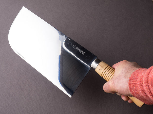 K Sabatier - Straight Leaf Cleaver - Stainless - No. 2 950g - Boxwood Handle - Mirror Polished