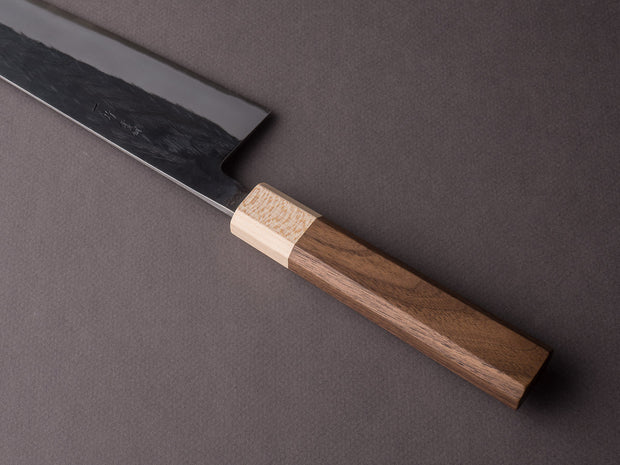 Hitohira - TD - Blue #2 - Stainless Clad Kurouchi - 240mm Gyuto - Walnut Handle