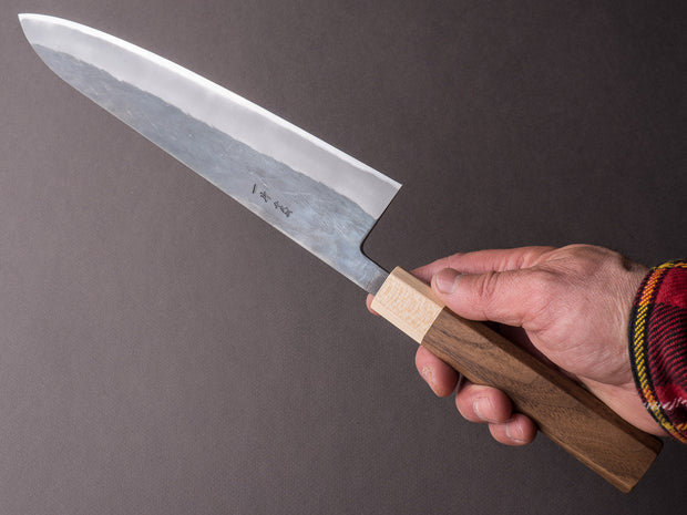 Hitohira - TD - Blue #2 - Stainless Clad Kurouchi - 240mm Gyuto - Walnut Handle