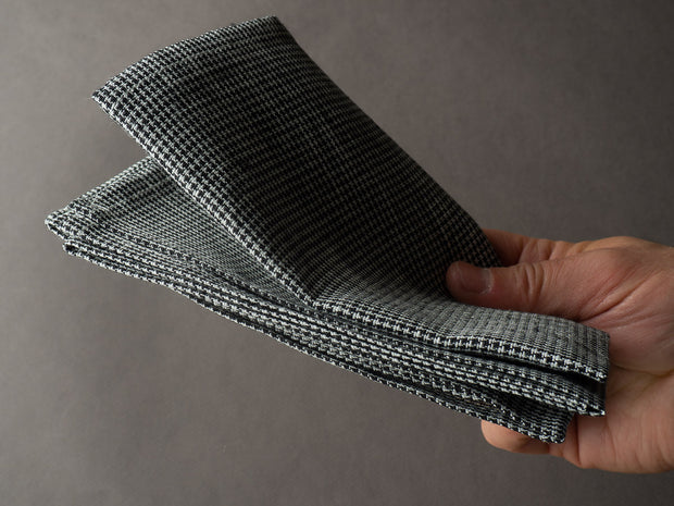 Fog Linen - Linen Kitchen Cloth - Black Houndstooth Checkered