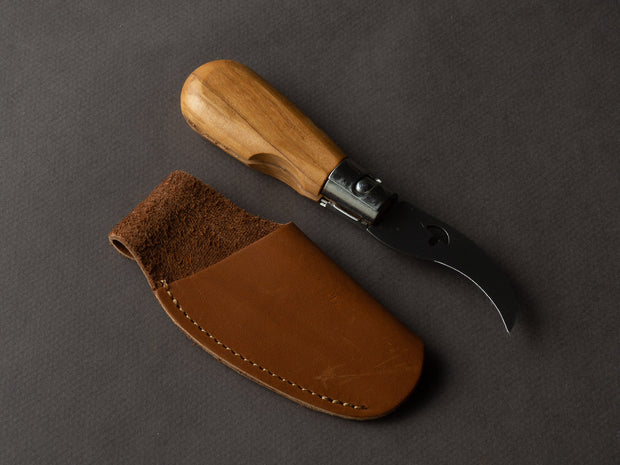 K Sabatier - Roger - Leather Sleeve/Belt Pouch for Folding Mushroom/Grafting Knife